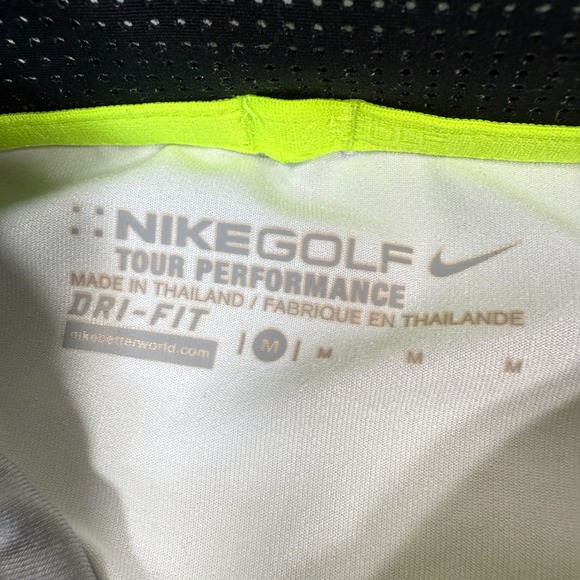 Nike Golf Polo Mens M Gray White Dri Fit Tour‎ Performance Hammond Academy - Picture 4 of 10